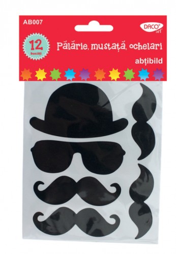 Set abtibild Palarie, Mustata, Ochelari AB007