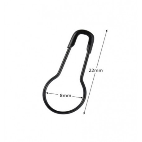 Set 12 ace de siguranta 22MM NEGRU