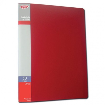 Mapa plastic 10 de folii rosu