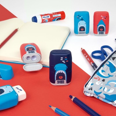 Ascutoare cu radiera Milan - Shark Attack 2