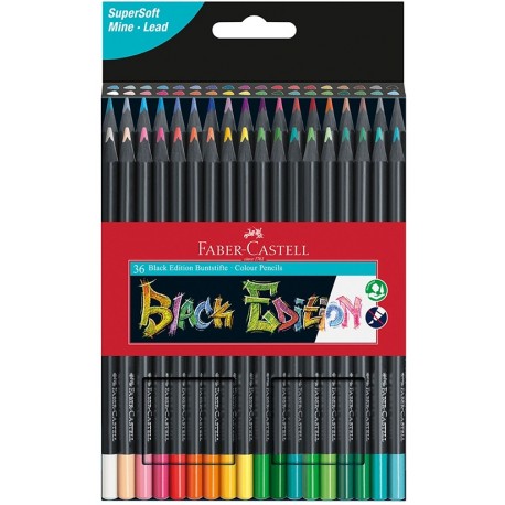 Set 12 creioane colorate Black Edition - Faber Castell