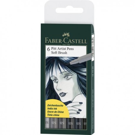Set 4 linere Negre Pitt Artist - Faber Castell