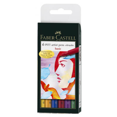 Set 6 linere Pitt Artist - Nuante de gri - Faber Castell