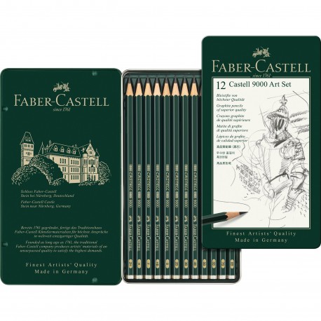 Set 12 creioane grafit Faber Castell 9000 - 5B-5H