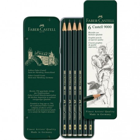 Set 12 creioane grafit Faber Castell 9000 - 8B-2H