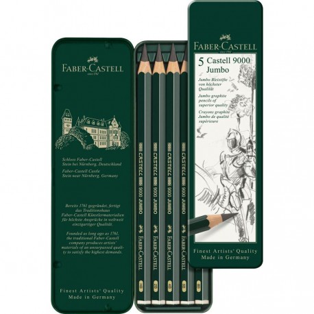 Set 6 creioane grafit Faber Castell 9000 - HB-8B