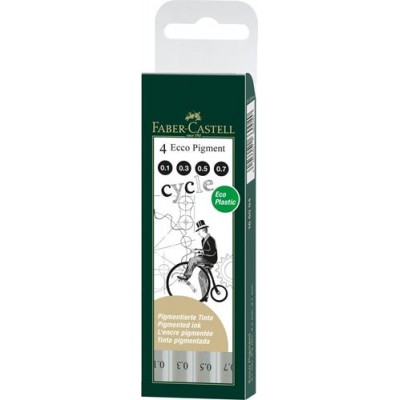 Set 4 linere Negre Pitt Artist - Faber Castell