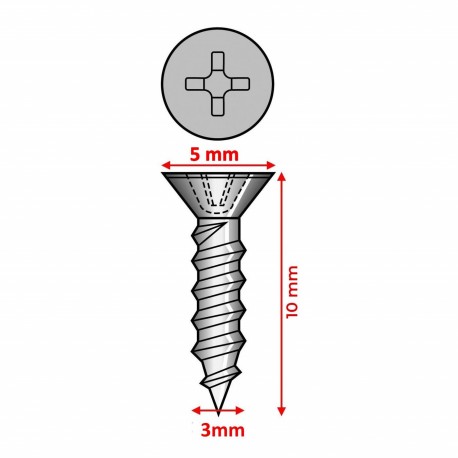 Surub auriu 3x10 mm