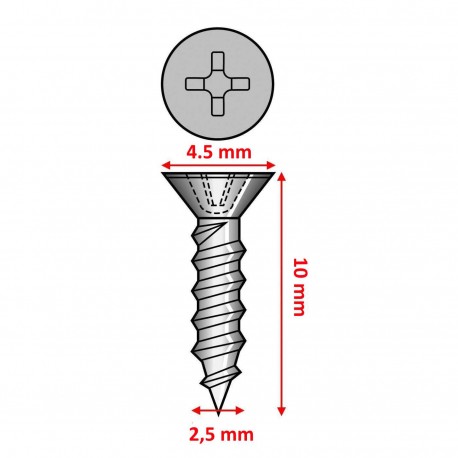 Surub auriu 2,5x10 mm
