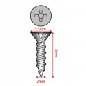 Surub auriu 2x8 mm