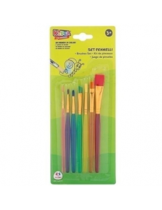 Synthetic brushes for kids - Set of 6