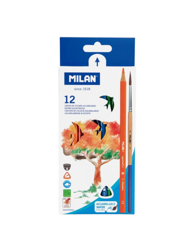 Milan Watercolor Pencils - Set of 12