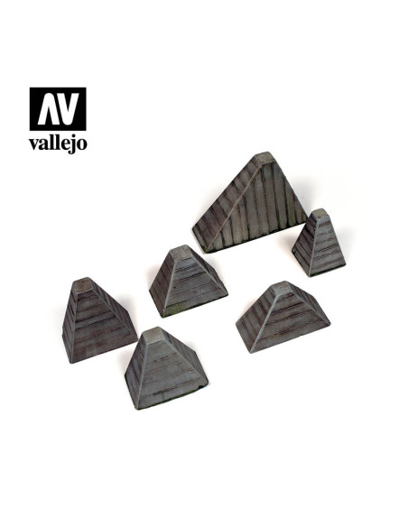 Set 4 bariere anti-tanc Höckerhindernis 1/35