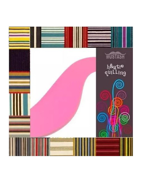 Hartie quilling Mustash 5mm Roz Prafuit