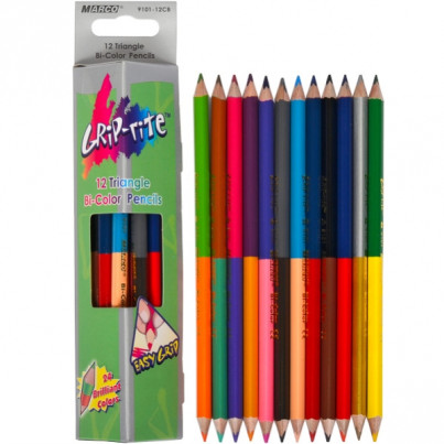 Set 12 creioane bicolore Marco Raffine Grip-rite