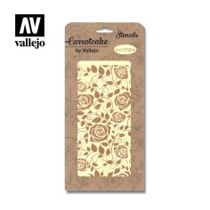 Stencil Vallejo - Leaves & Roses 12,5x25cm