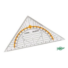 Echer plastic cu raportor 16cm