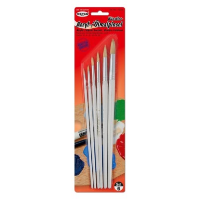Meyco natural bristle brushes - Set of 6