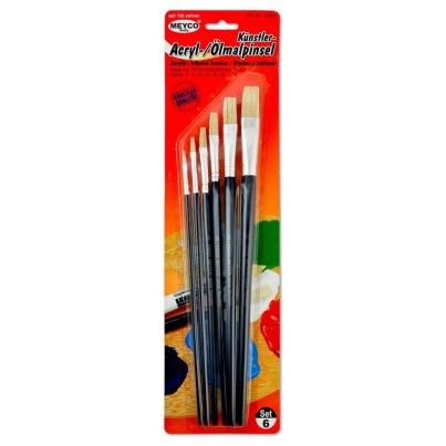 Meyco synthetic bristle brushes - Set of 6