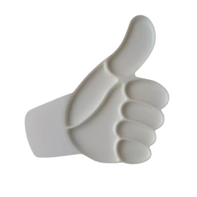 Thumbs up shaped plastic palette