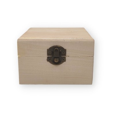 Cutie lemn patrata - 14 x 14 x 9.5 cm Obiect decorabil din lemn 281/C