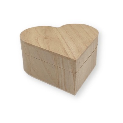 Cutie lemn inima - 9 x 9 x 4.5 cm Obiect decorabil din lemn 887/A