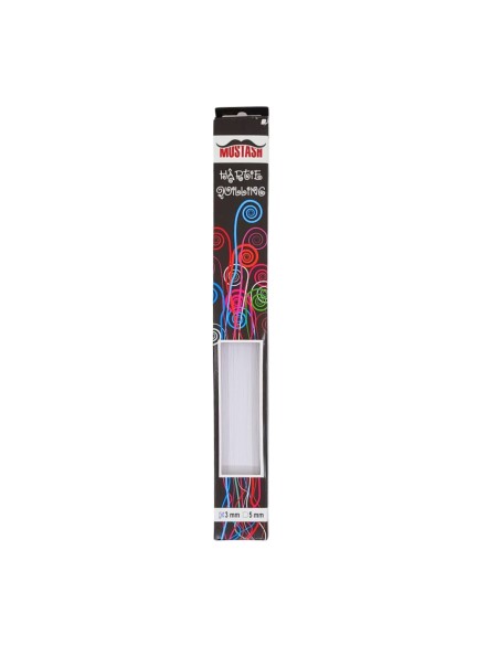 Hartie quilling Mustash 5mm Alb