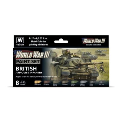 Model Color Set - WWII British Armour & Infantry - Vallejo 70222
