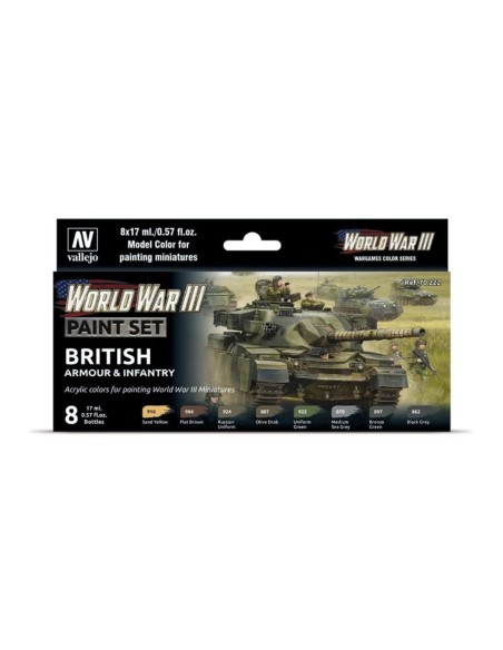 Model Color Set - WWII British Armour & Infantry - Vallejo 70222