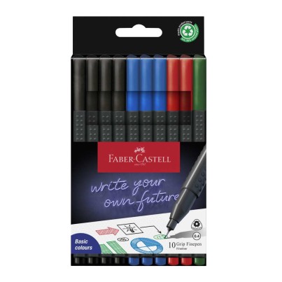 Set 10 linere 0.4 mm colorate Faber Castell