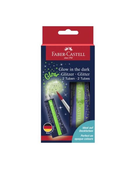 Set lipici glitter glow in the dark 2x12ml Faber Castell