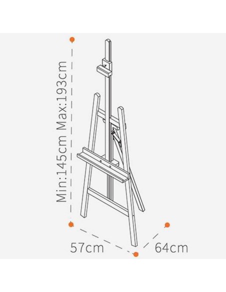 Șevalet atelier Lyra Meeden – fag masiv, reglabil, pentru pânze mari