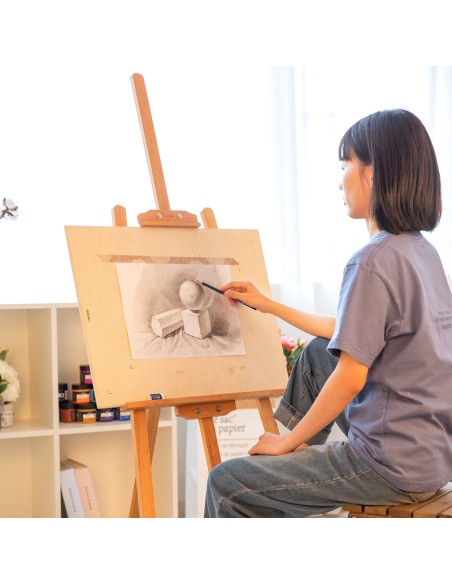 Șevalet din lemn Deli – 150×56 cm, stabil și ușor, pentru pictură și expunere
