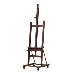 Studio easel with wheels and crank