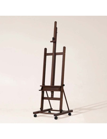 Studio easel with wheels and crank