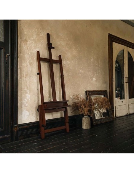 Studio easel with wheels and crank