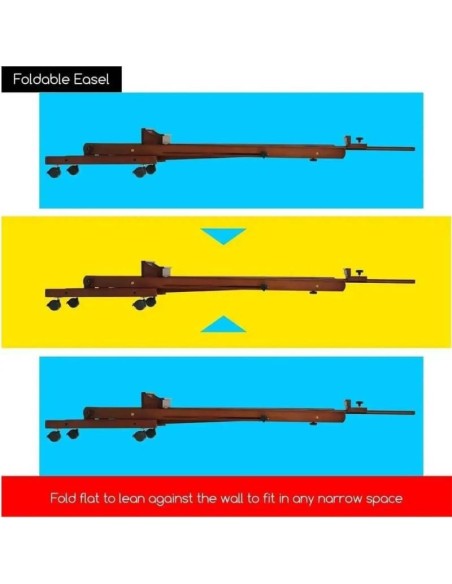 Șevalet profesional de atelier Meeden W02 – fag masiv, reglabil, pentru pânze mari