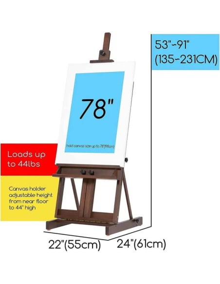 copy of Studio easel with wheels and crank