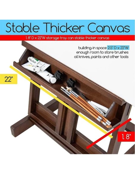 copy of Studio easel with wheels and crank