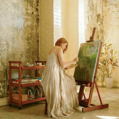 copy of Studio easel with wheels and crank