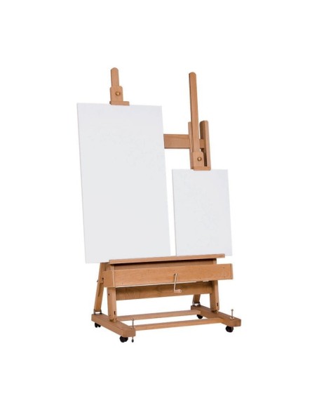 Șevalet studio profesional Mabef M/02 – fag masiv, cu manivelă, pentru pânze foarte mari