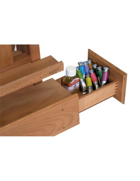 Șevalet studio profesional Mabef M/02 – fag masiv, cu manivelă, pentru pânze foarte mari