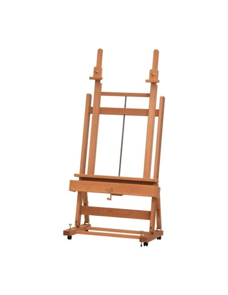 Șevalet studio profesional Mabef M/02 – fag masiv, cu manivelă, pentru pânze foarte mari