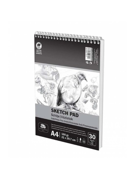 Bloc desen Sketch Pad A4 Pigna – 30 coli, 160 g/mp, granulație fină