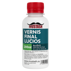 Vernis final lucios 200 ml Mustash – pe bază acrilică,...