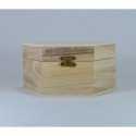 Cutie lemn hexagonala - 14x8cm Obiect decorabil din lemn 5093/C