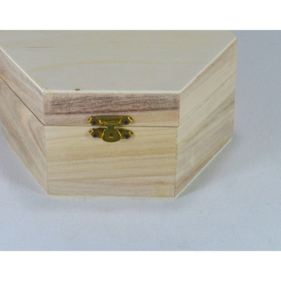 Cutie lemn hexagonala - 14x8cm Obiect decorabil din lemn... 2