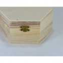 Cutie lemn hexagonala - 14x8cm Obiect decorabil din lemn 5093/C