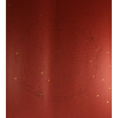 Hartie de orez manuala cu schlagmetal auriu 66x135 cm 2