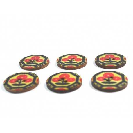 Set 6 nasturi lemn 69978 A